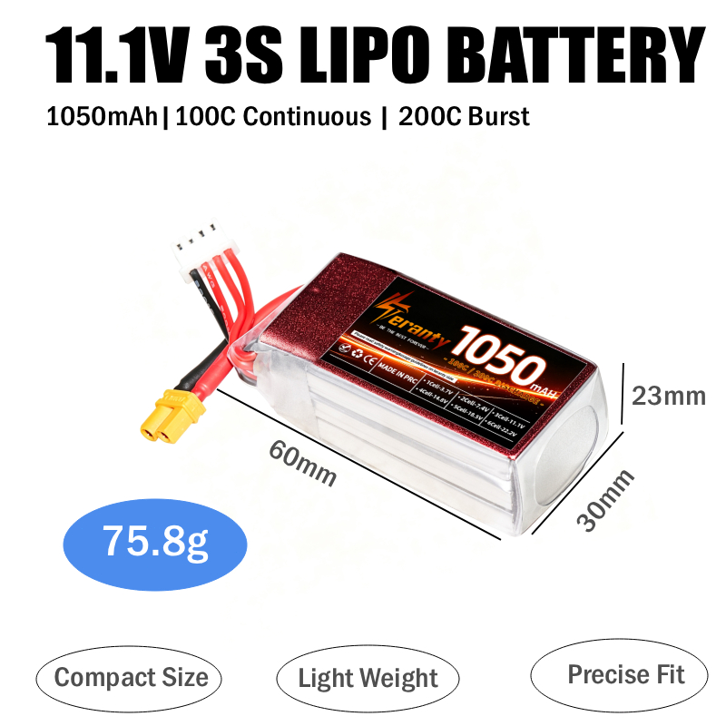 2PCS 1050mAh 2S 3S 4S RC Lipo  - огляд і ціна Drone Battery 3S